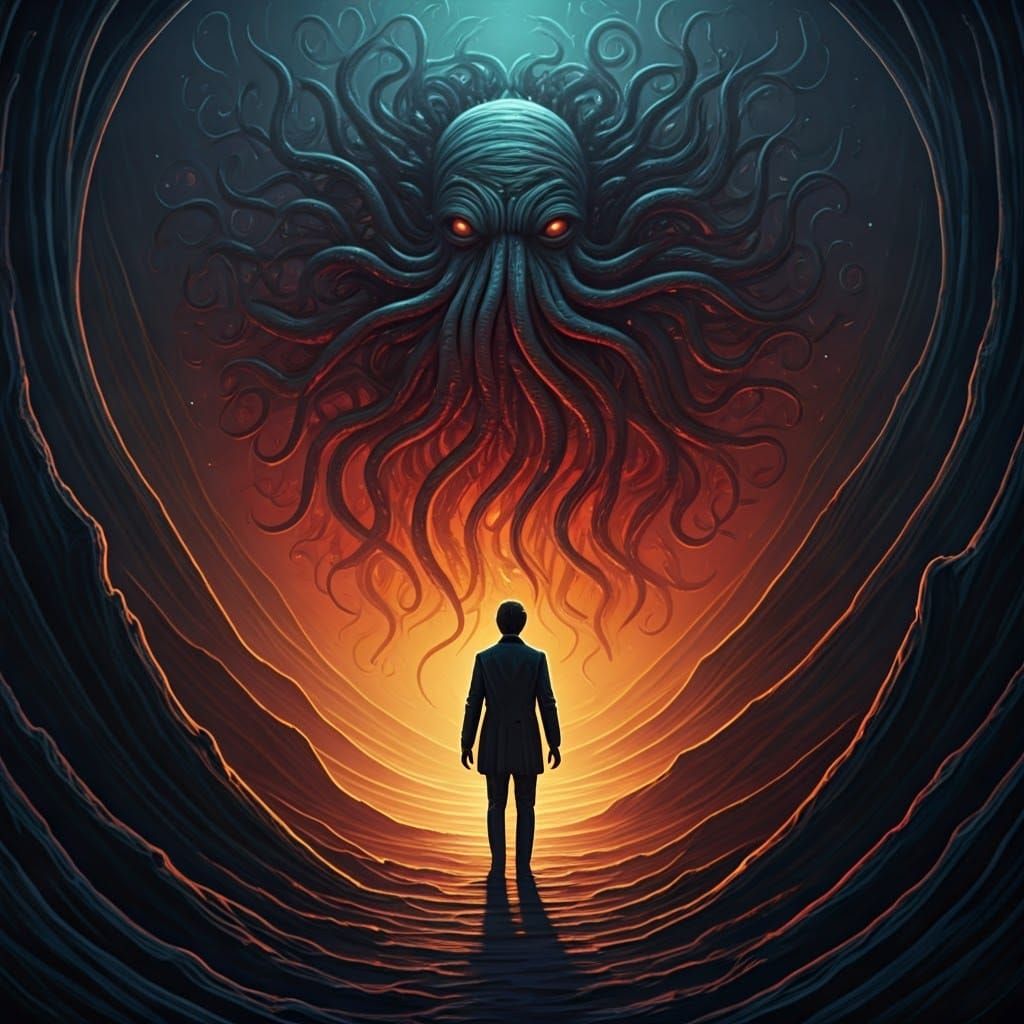 Man Confronts Azathoth in Unraveling Reality