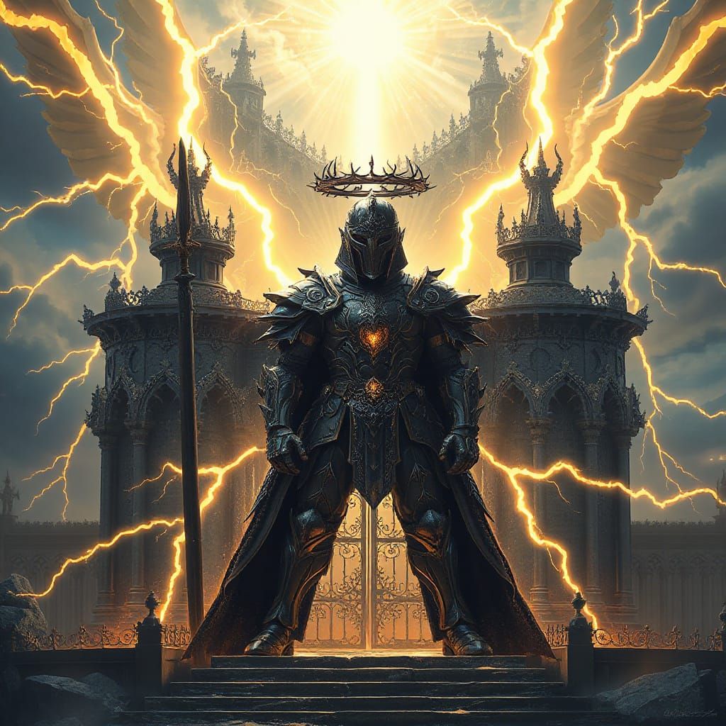 Celestial Guardian Protecting Gothic Cathedral