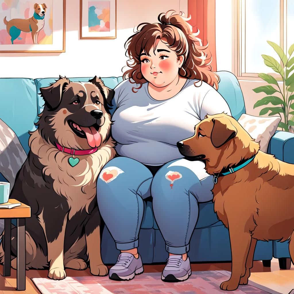 Plus-Size Woman and Dog: Webcomic Panel