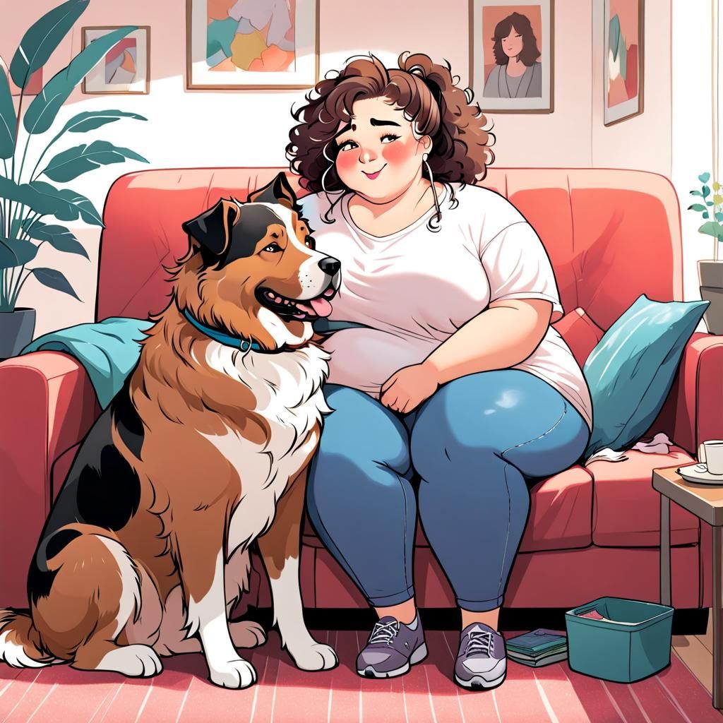 Plus-Size Woman and Dog: Webcomic Body Positivity