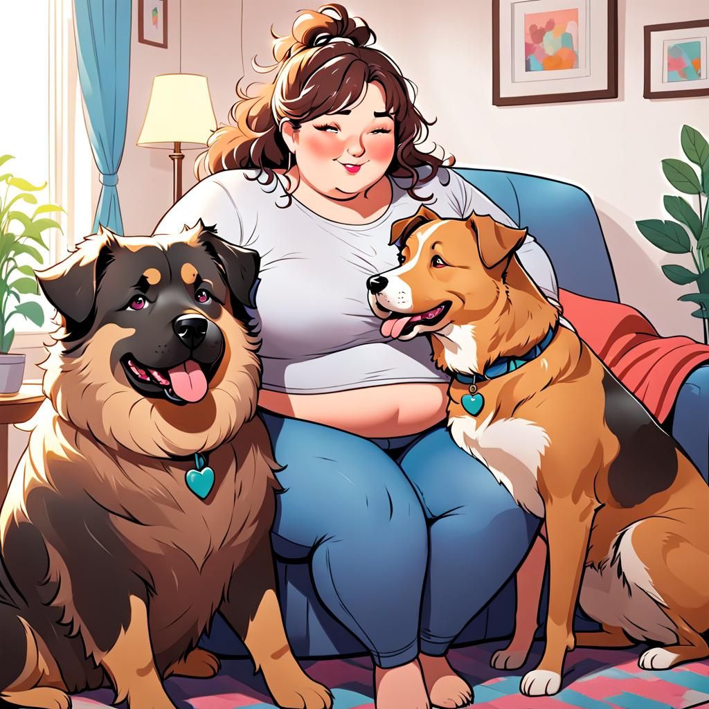 Plus-Size Woman and Dog: Webcomic Panel of Friendship