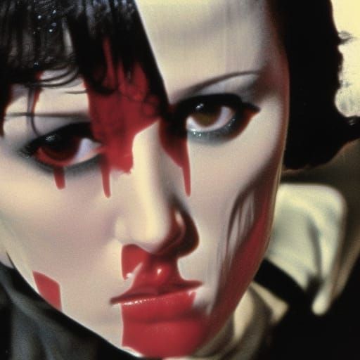 Giallo Film Scene with Hyperrealistic Details