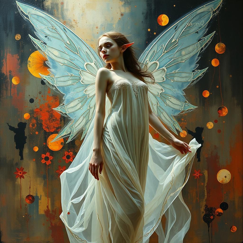 Ethereal Fairy Elf in Surrealist Dreamscape