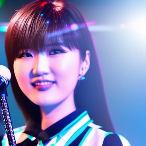Korean Pop Idol Stage Performance: Hyperdetailed Portrait