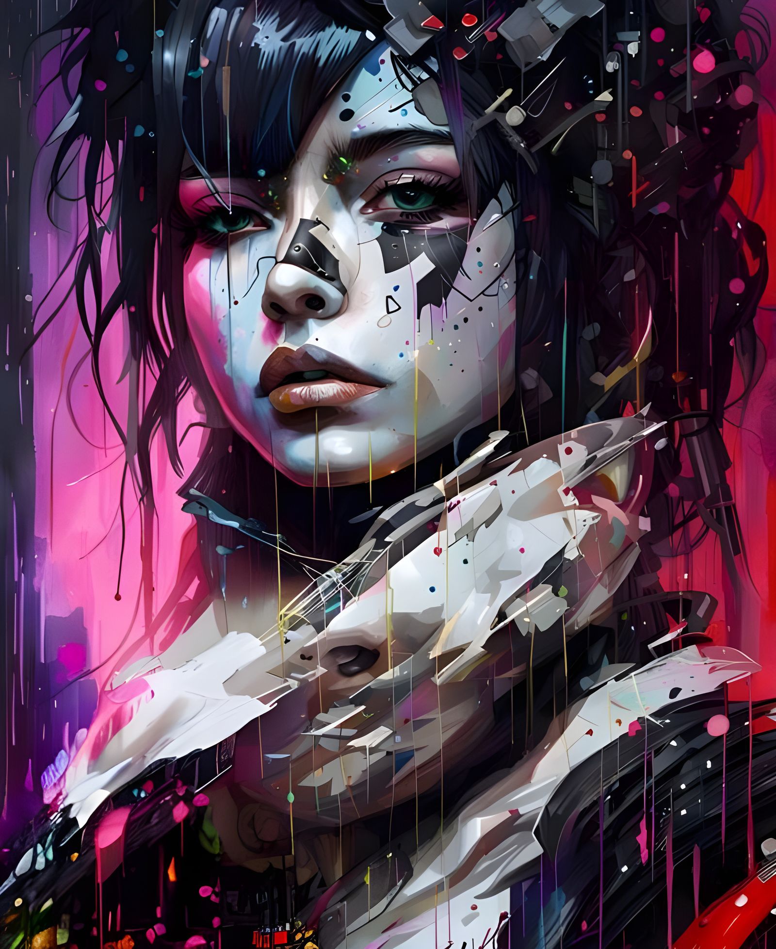 Rainy Cyberpunk Tokyo Portrait in Photorealistic Style