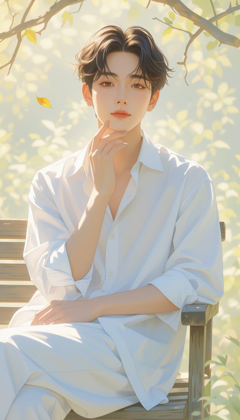 Person Relaxing in Sun-Drenched Garden Nook