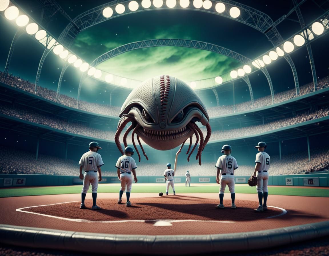 Extraterrestrial Baseball Players on Alien World
