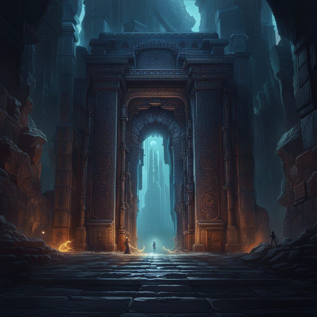 Ancient Portal to Another World in Impasto Style