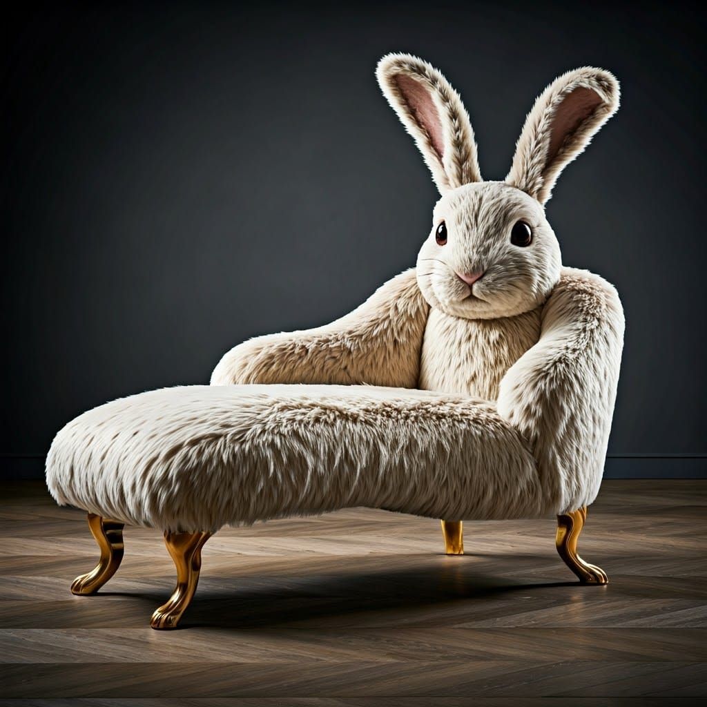 Modern Rabbit Chaise Lounge: Plush and Luxurious