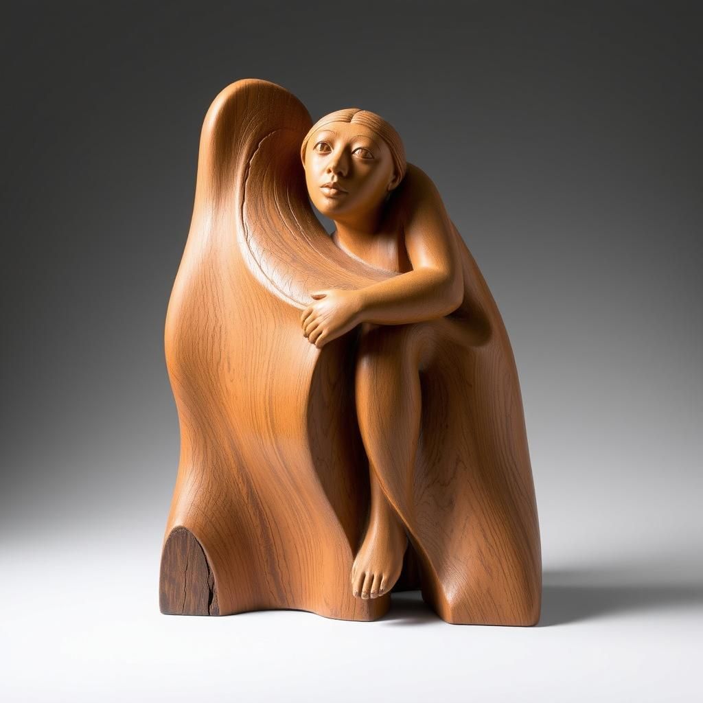 Evocative Wood Sculpture Art