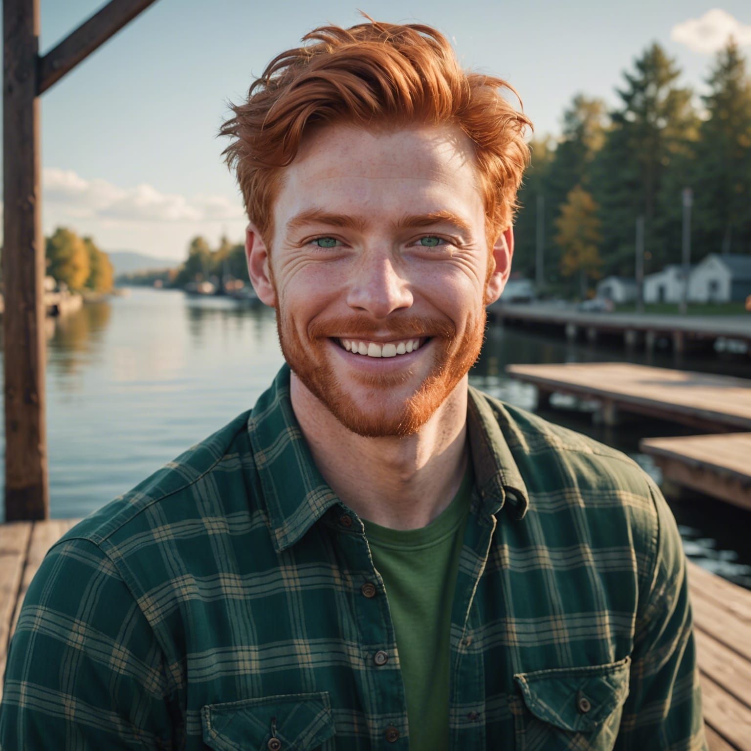 Smiling Ginger Man Portrait in Artgerm Style