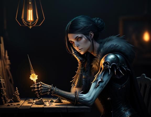 Furry Skeleton Bone Repair: Dark Fantasy Concept Art