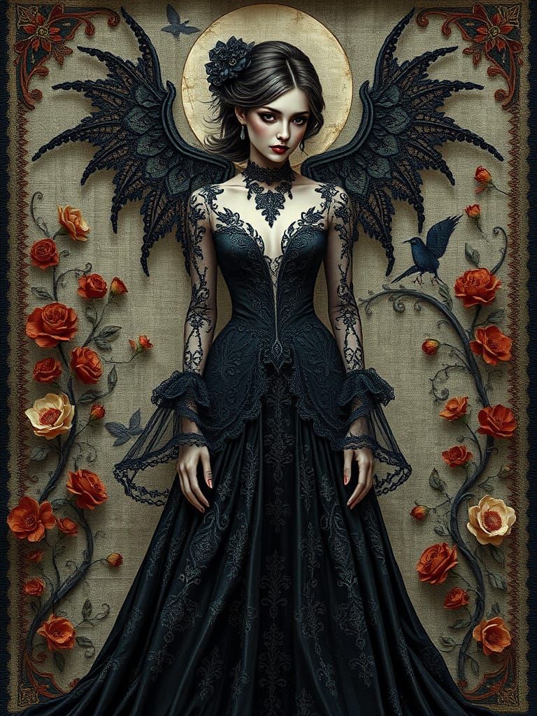 Gothic Silhouette in Opulent Tapestries