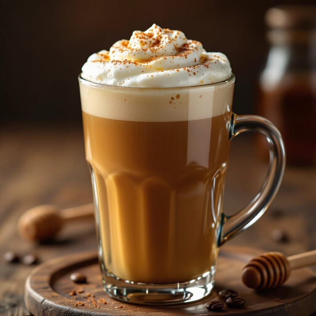 Cozy Honey Coffee Drink with Velvety Foam