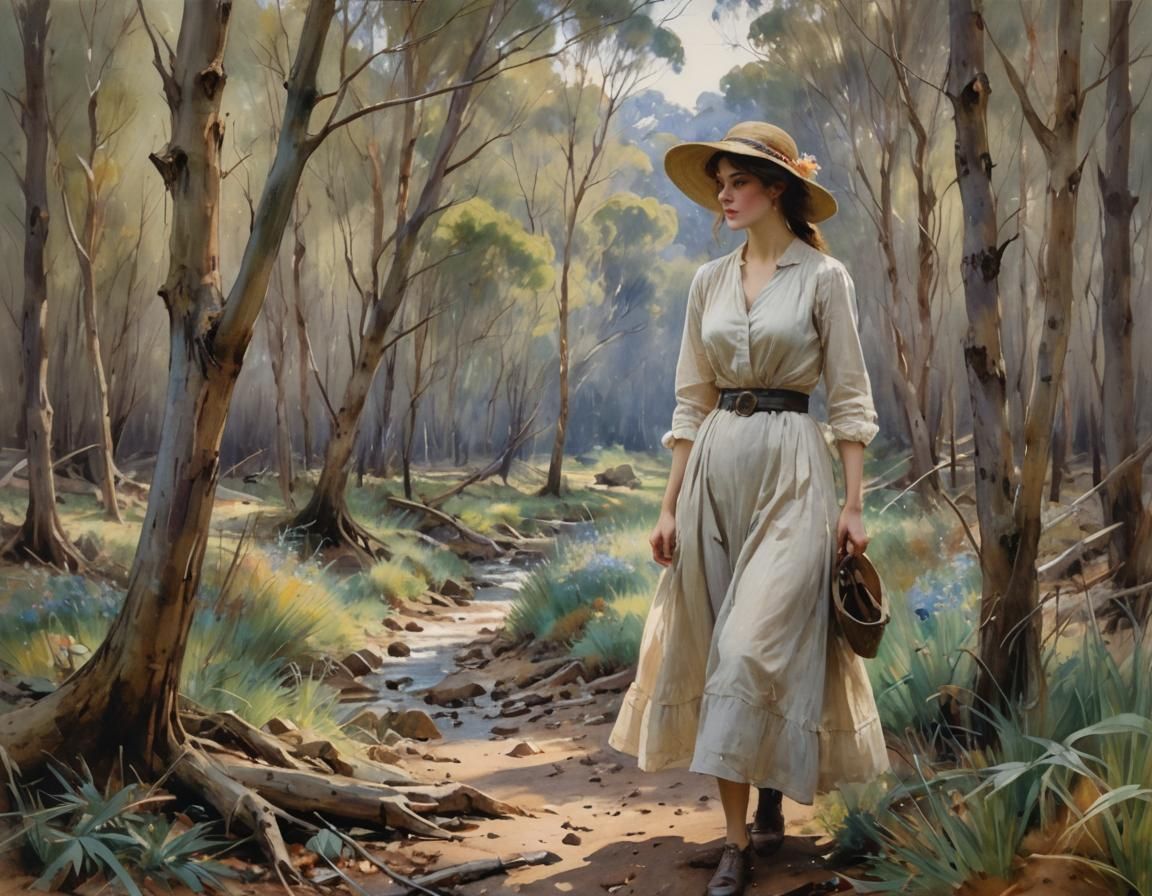 Impenetrable Nature Scene in Pastel Watercolors