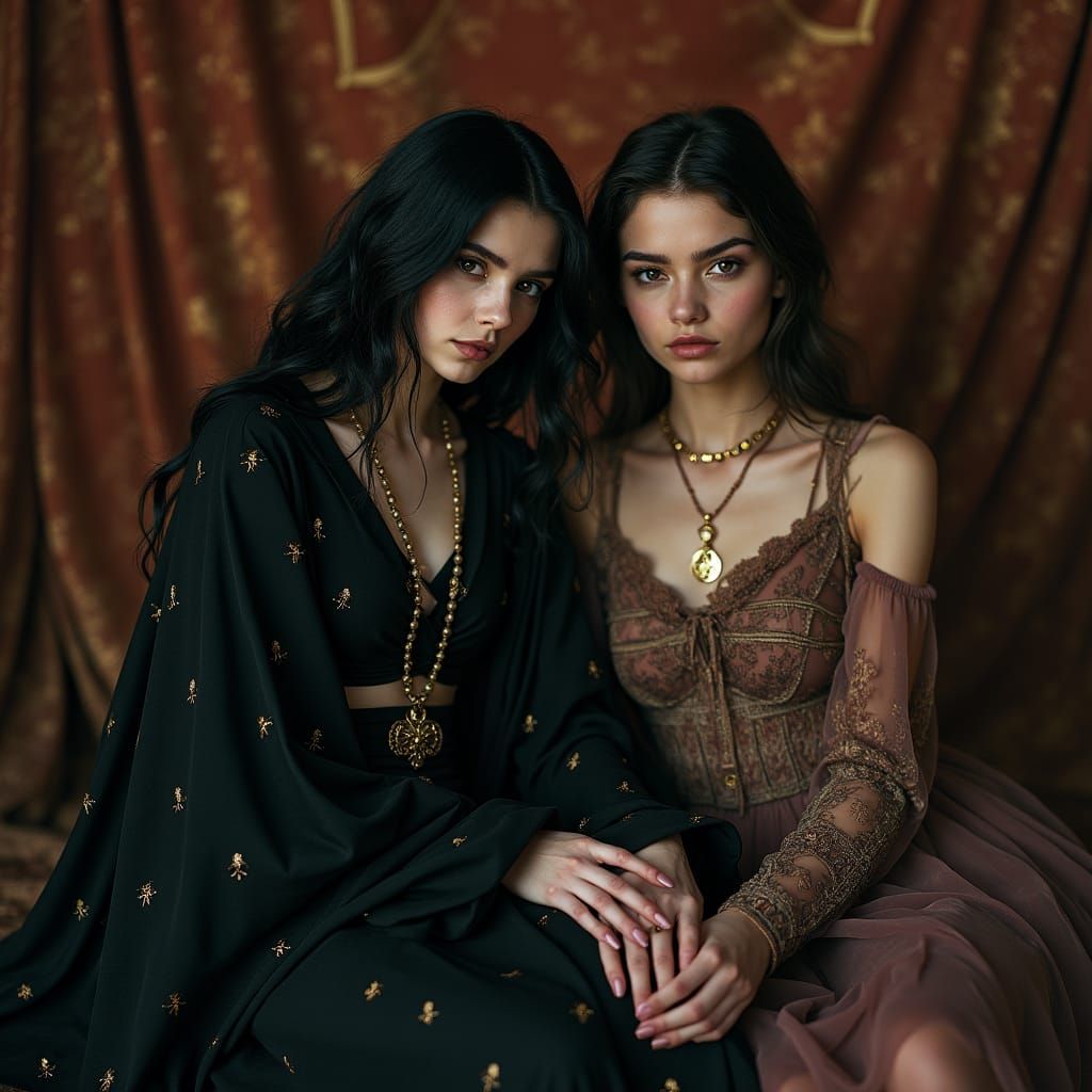 Mysterious Women in Golden Light, Cinematic Film Still