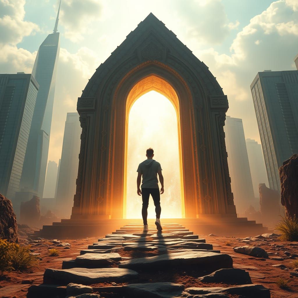 Portal to Ancient World in Ethereal Dreamscape Style