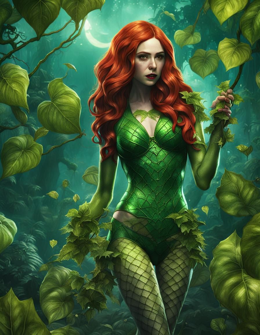 Karen Gillan as Poison Ivy: Detailed Digital Art