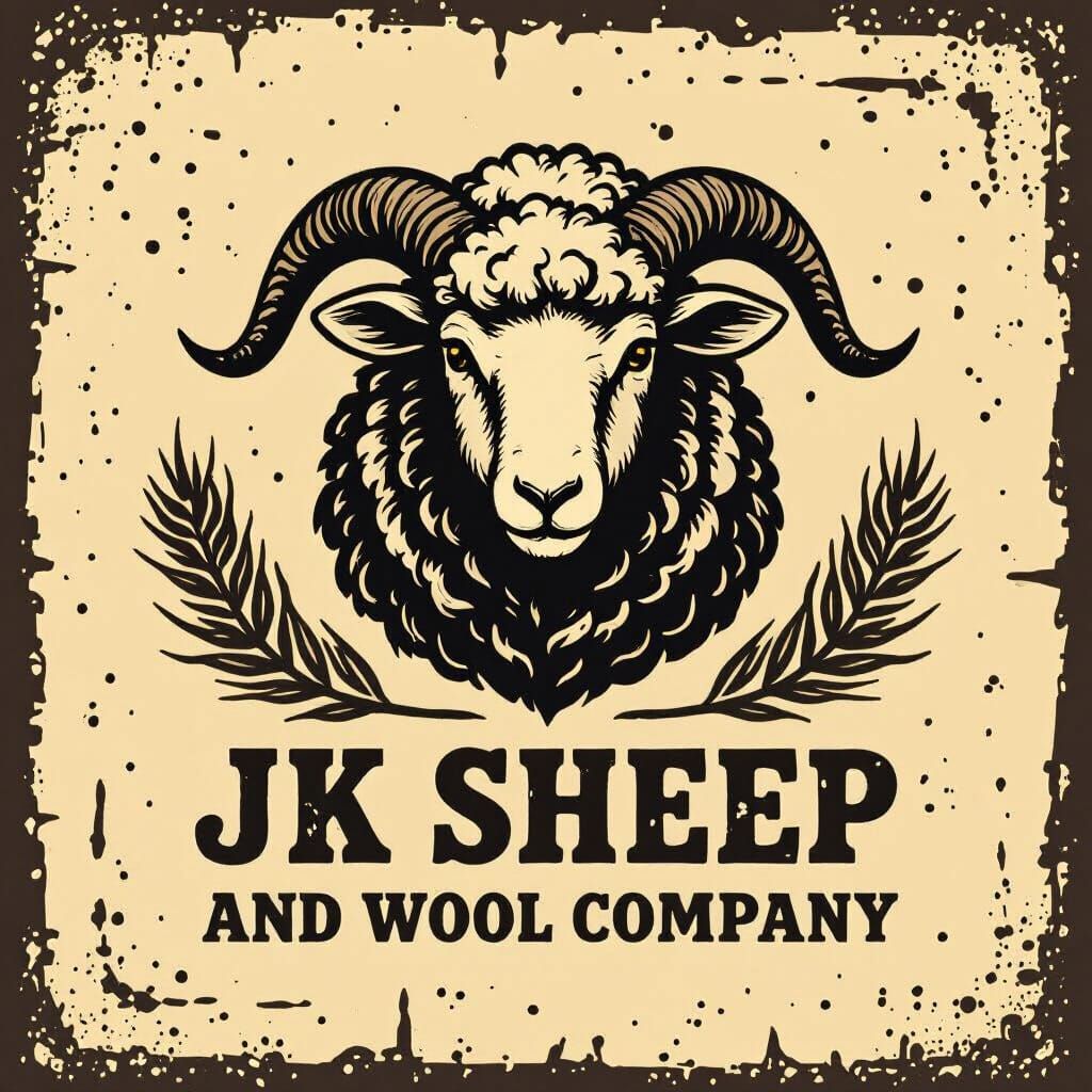 Wild West Style Logo for Sheep and Wool Company