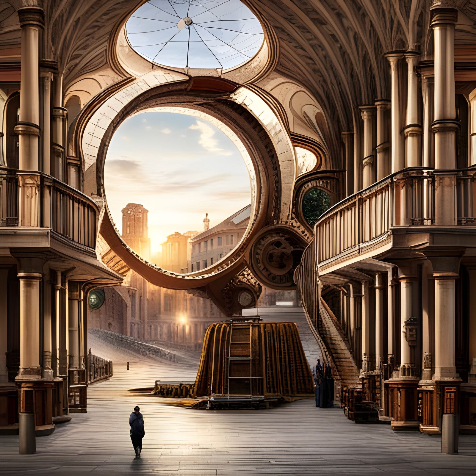 Steampunk Engine in Ancient Roman Forum