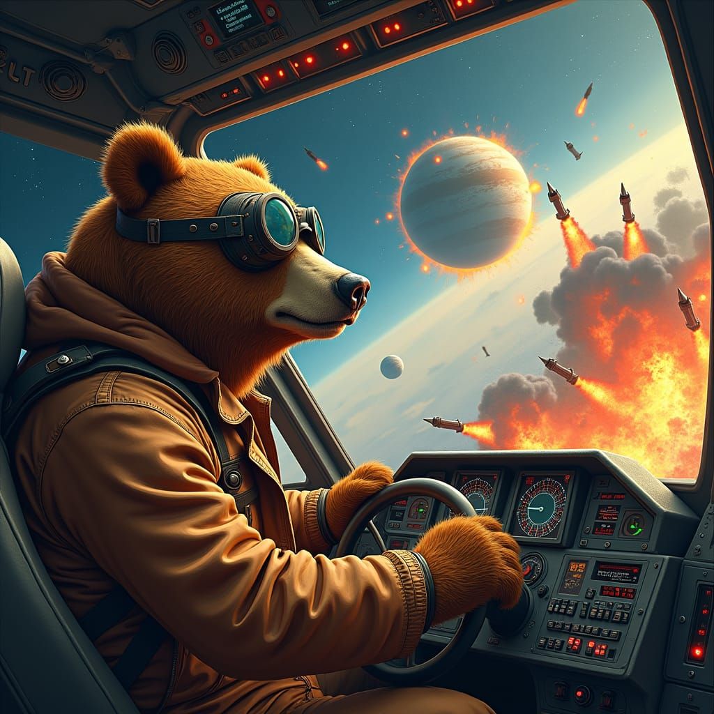 Bear Pilot Destroys Planet in Gritty Sci-Fi Style
