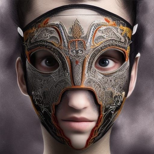 Masked Man with Epic Embroidery Design