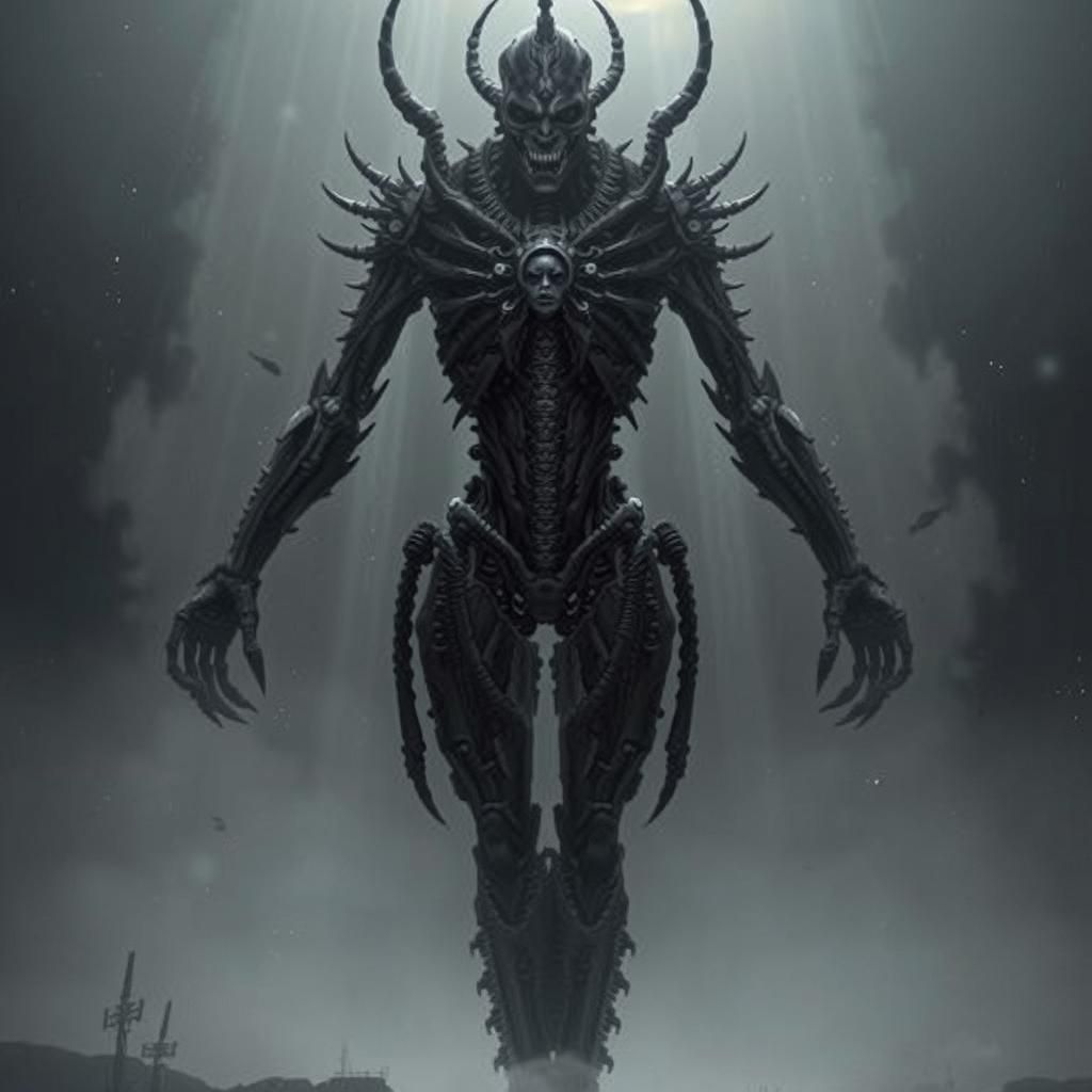 Eerie Cenobites in Divine Light: A Biomechanical Nightmare