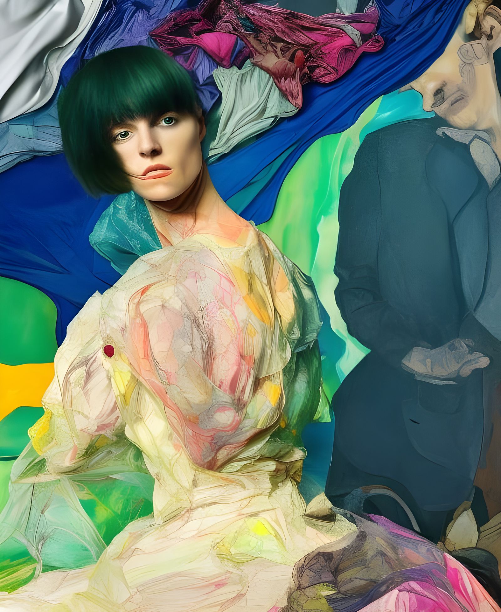 Colorful Fabric in Soft Light: Digital Art