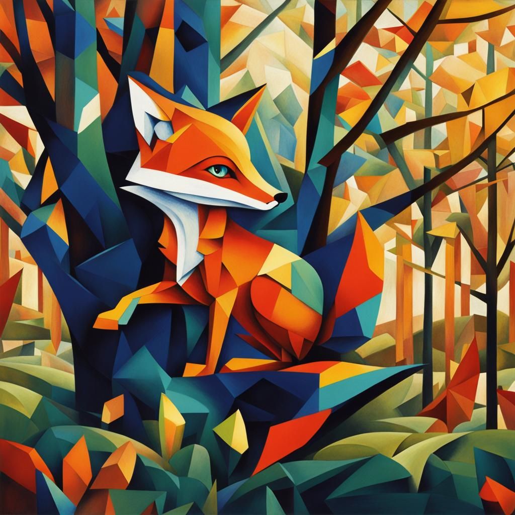 Baby Fox Matte Painting in Fantasy Style
