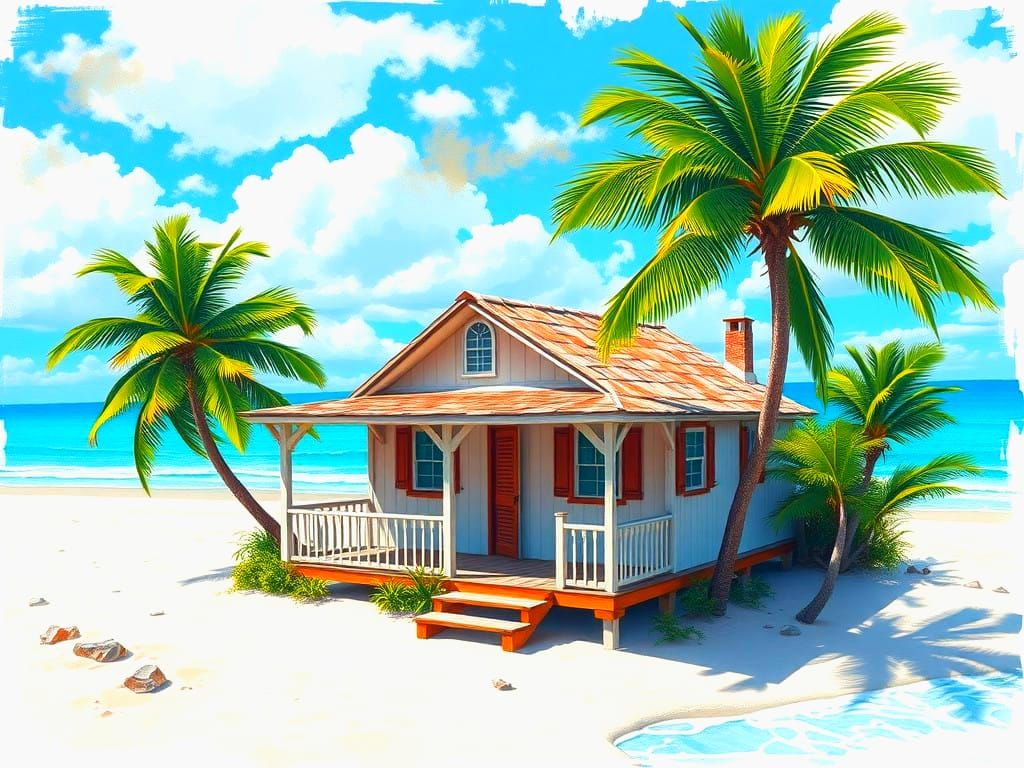 Coastal Oasis in a Colorful Splash Style