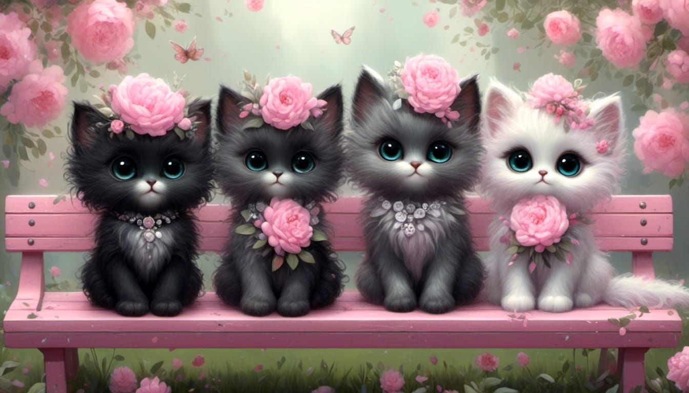 <lora:Ultra Cute:1.0> dorable fluffy black grey chibi kitten...
