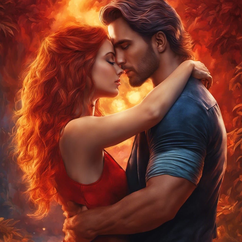 ROMANCE NOVEL COVER art MAN AND WOMAN IN CLINCH EMBRACE, FULL BODY portrait, 8k resolution concept art, intricately deta...