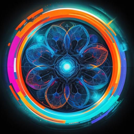 Mesmerizing Fusion: Glitch Art in Neon Lights