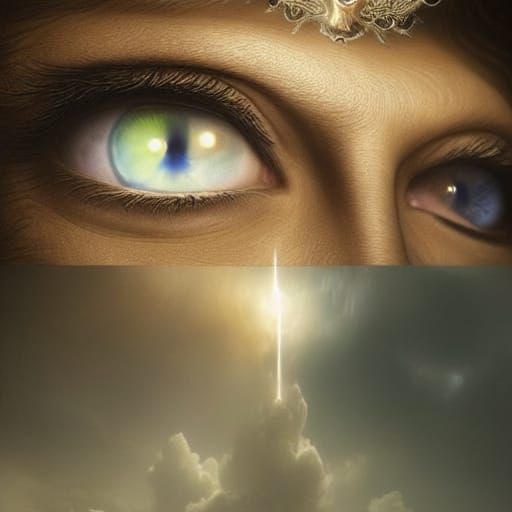 Epic Cinematic Eyes of Heaven Digital Painting