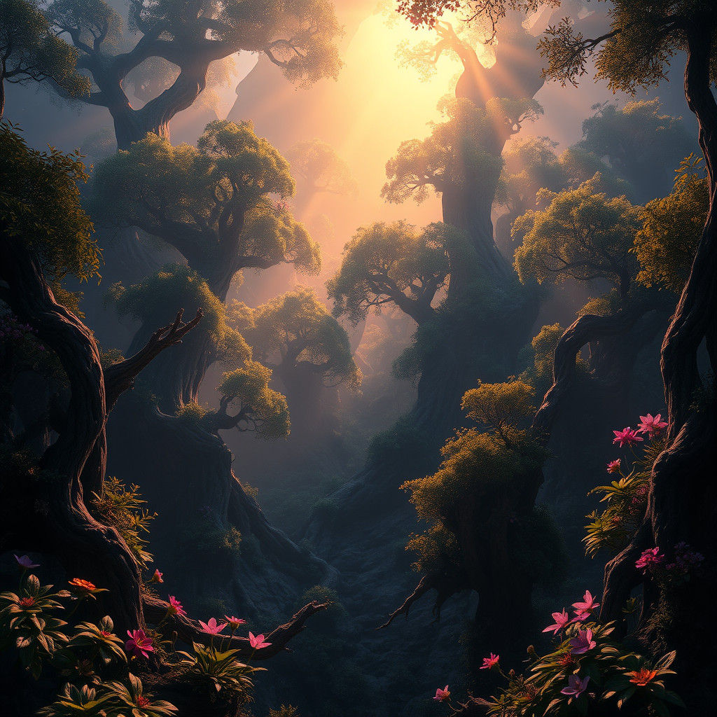 Mystical Tierra Landscape in Sci-Fi Style