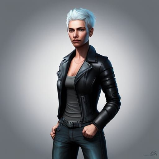 Platinum Blonde Woman in Hyperdetailed Portrait