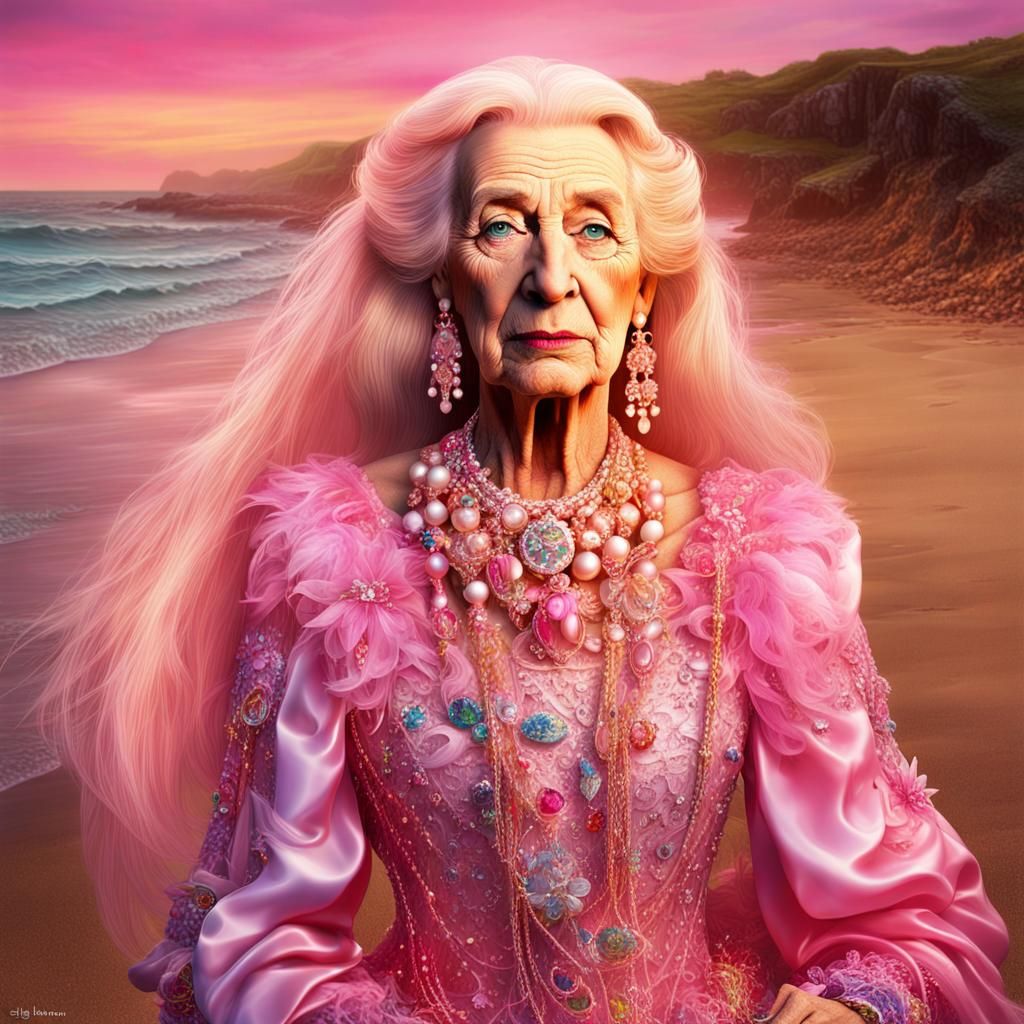 Pre-Raphaelite Portrait of an Elderly Transvestite