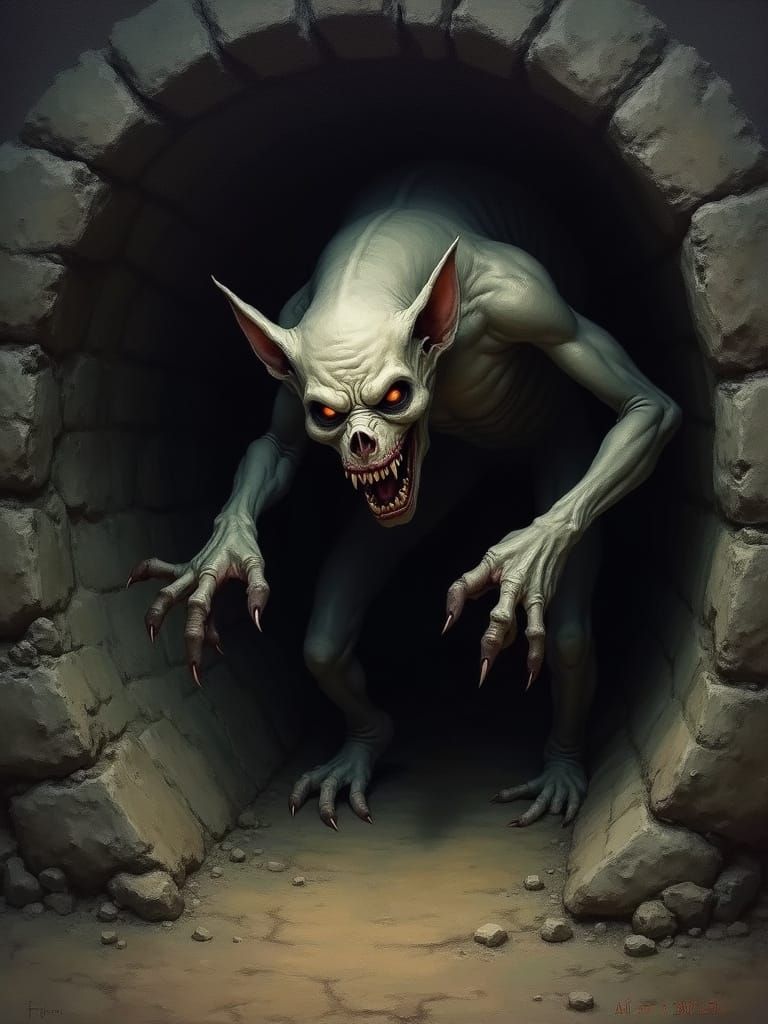 Snarling Ghoul in a Tunnel v5