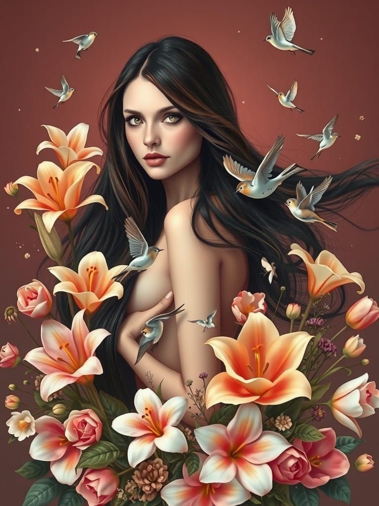 Ethereal Beauty Unites with Nature's Splendor