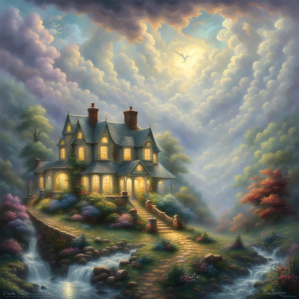 Ethereal Time Travel Through Stormy Clouds