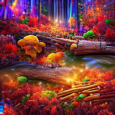 Magical Autumn Forest: Detailed and Colorful Art