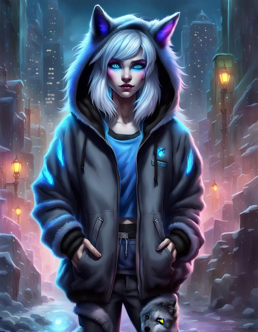 Hyper-Realistic Wolf Portrait in Digital Art