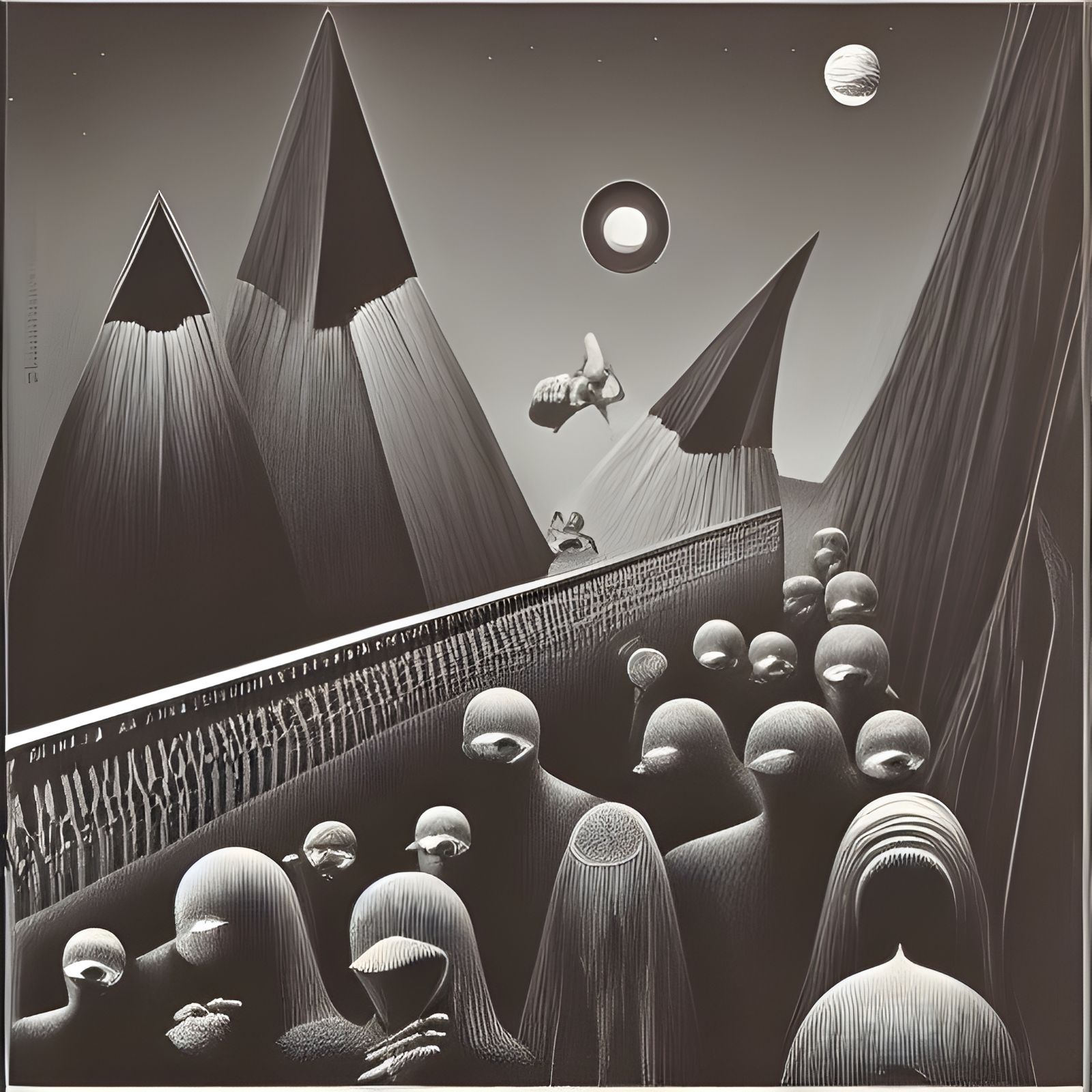 Surreal Cosmic Jazzscape Inspired by Film Noir