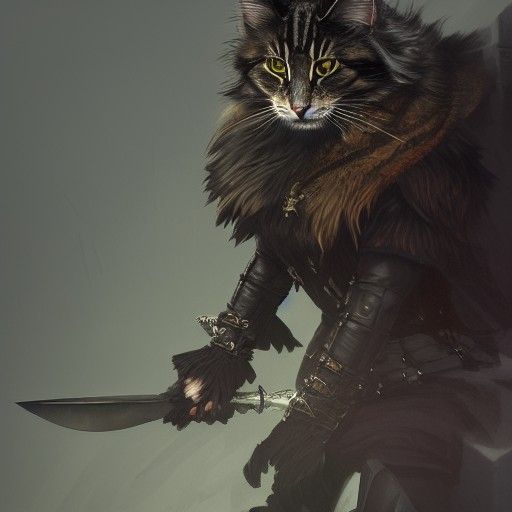 Armored Norwegian Forest Cat Concept Art