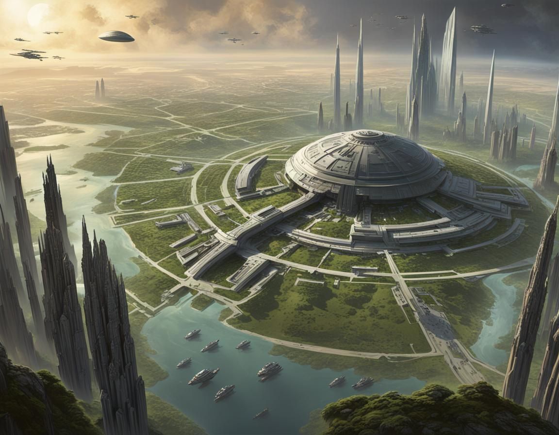 Corellia Planet Map: City at War, Digital Art