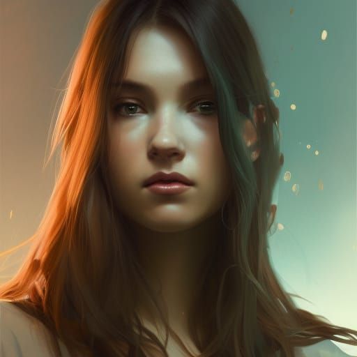 Tranquil Woman Portrait in Digital Art Style