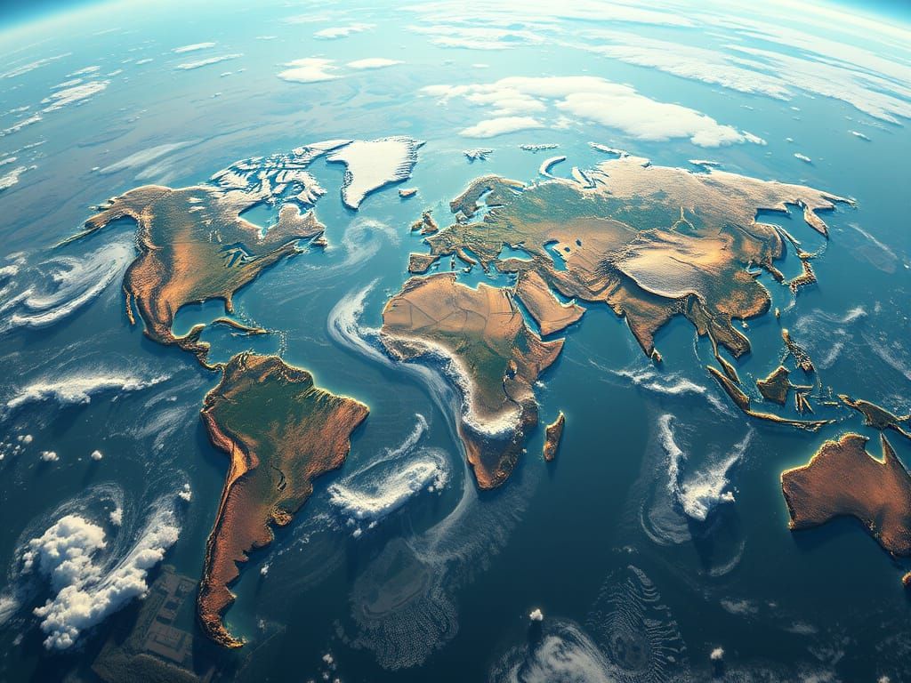 Realistic 3D World Map in Photorealistic Detail