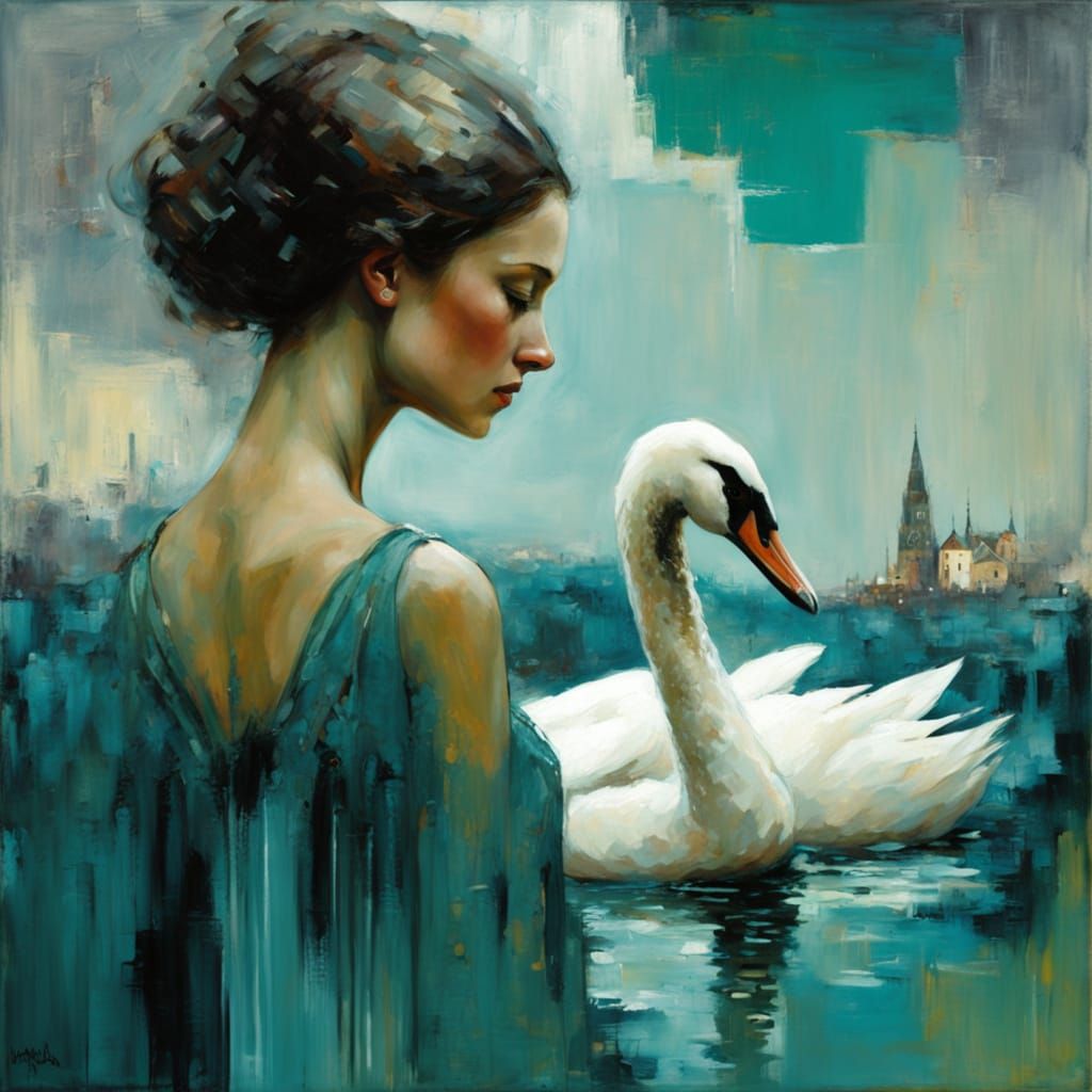 Woman and Swan