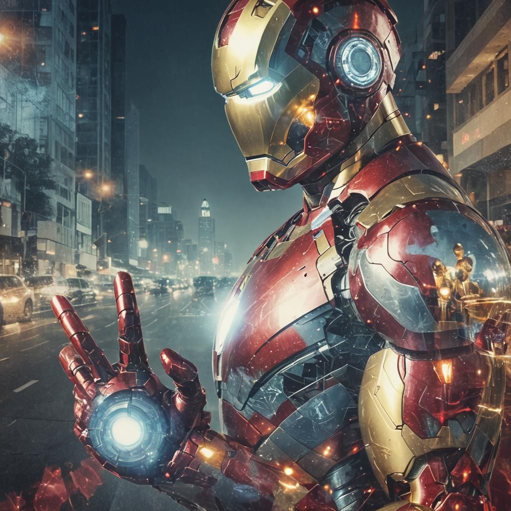 Ironman Double Exposure Digital Artscape