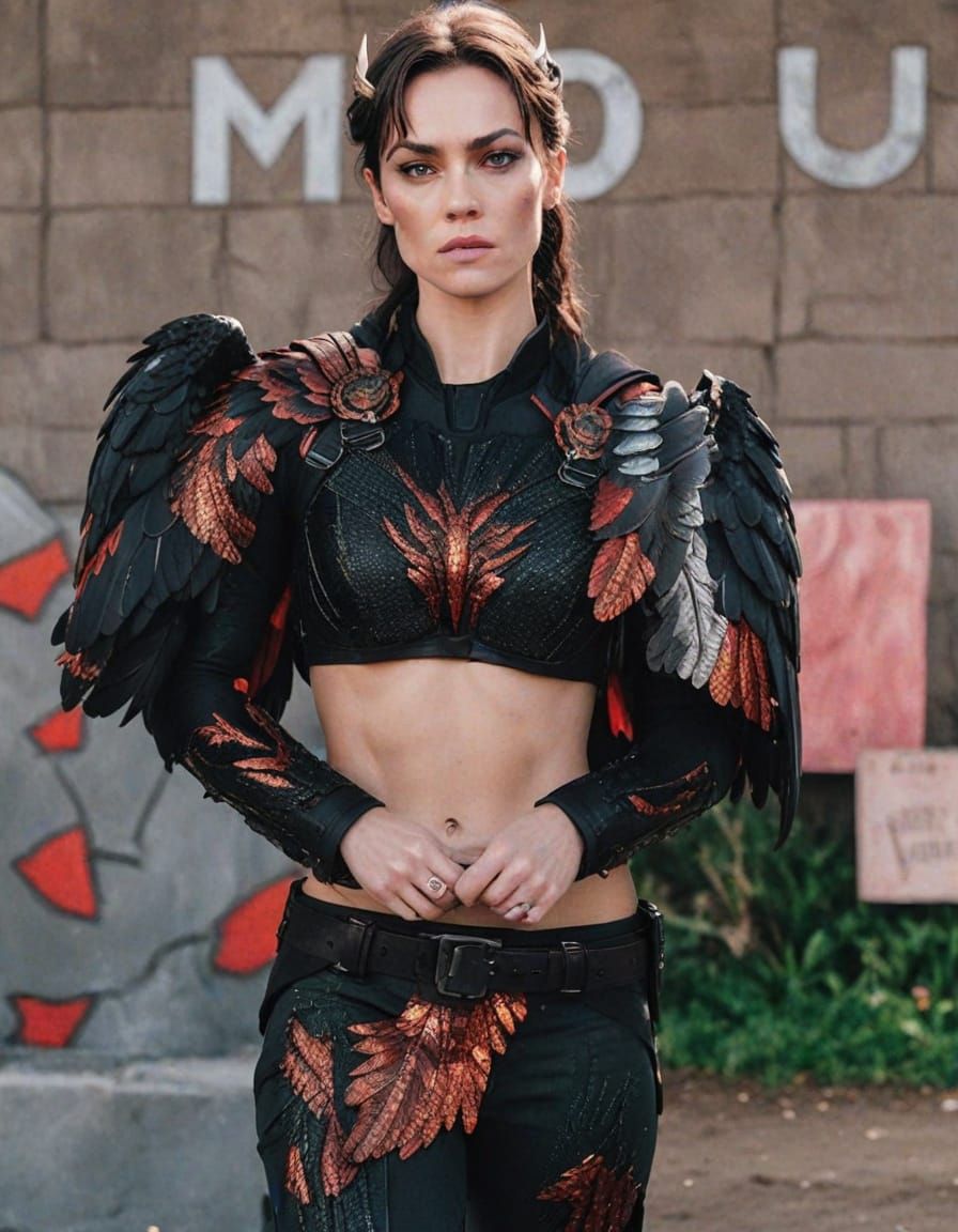 Emma Myers as Hawkgirl: Cinematic Superhero Film Still